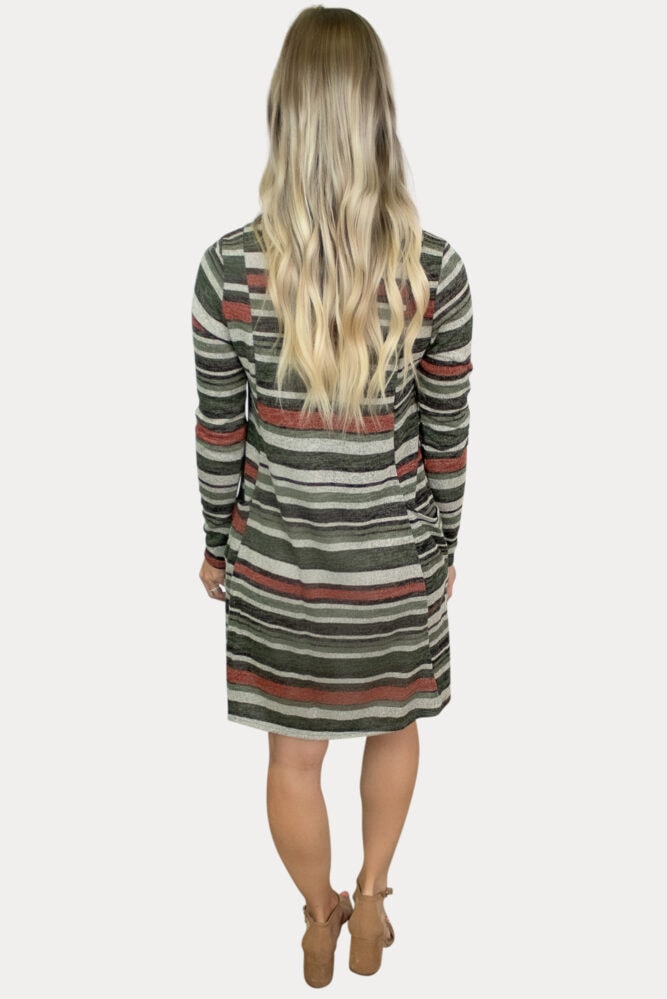 stripe print maternity dress