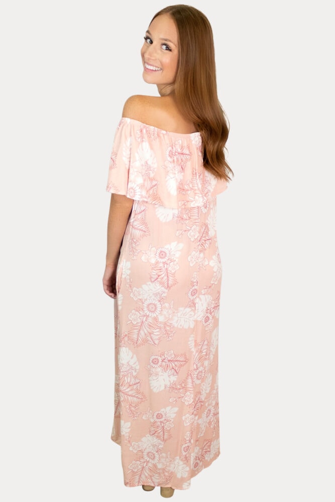 tropical floral pregnancy maxi
