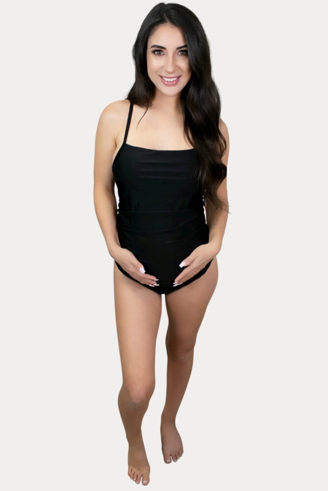 thin strap maternity swimsuit