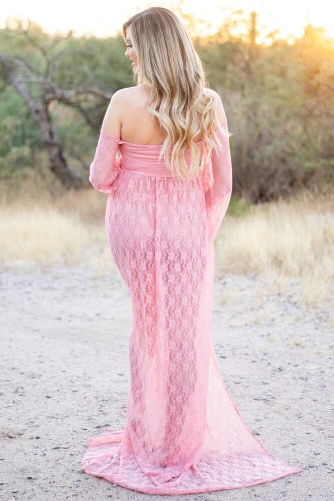 open lace maternity gown