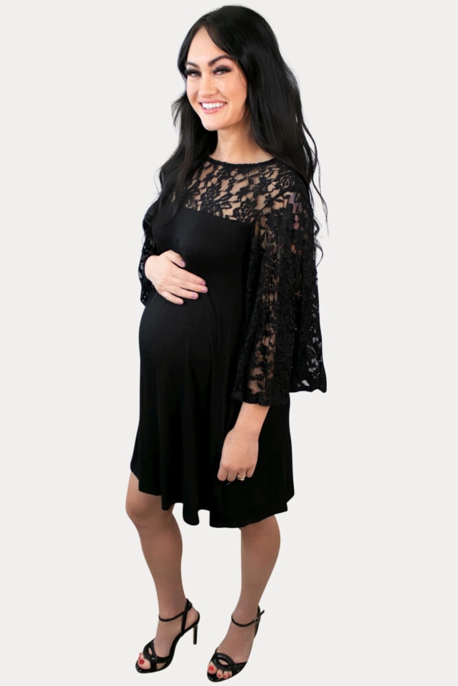 black lace pregnancy dress
