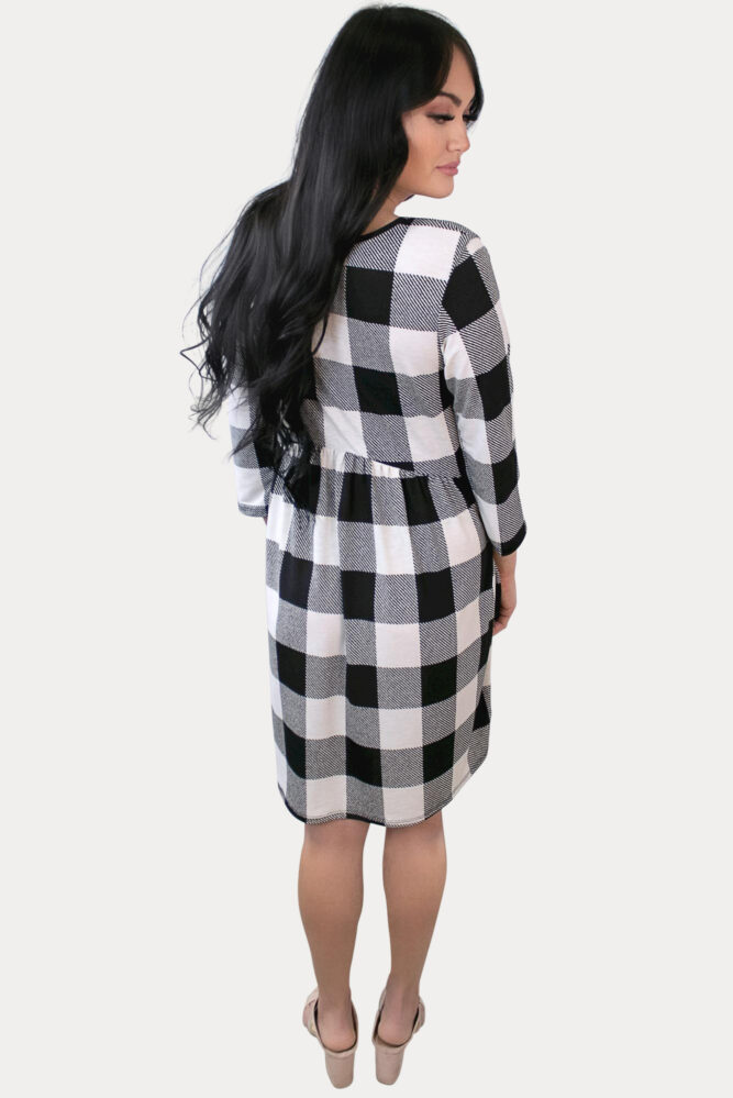 plaid babydoll pregnancy dress