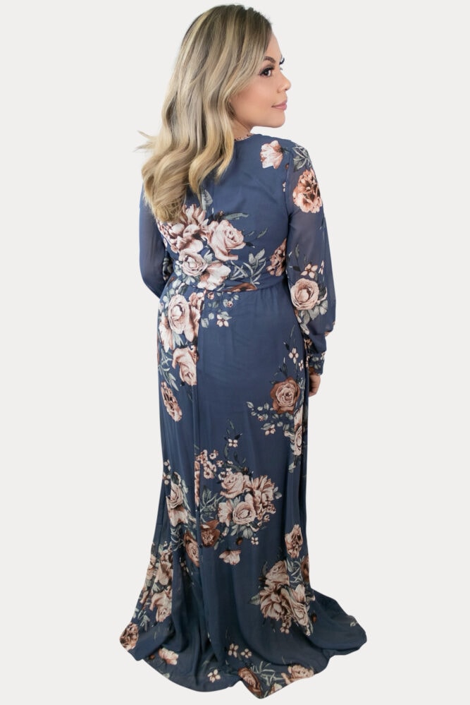 tie-front floral pregnancy maxi