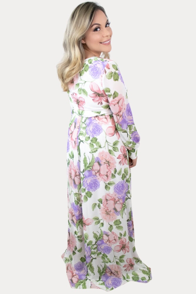 colorful floral maternity maxi
