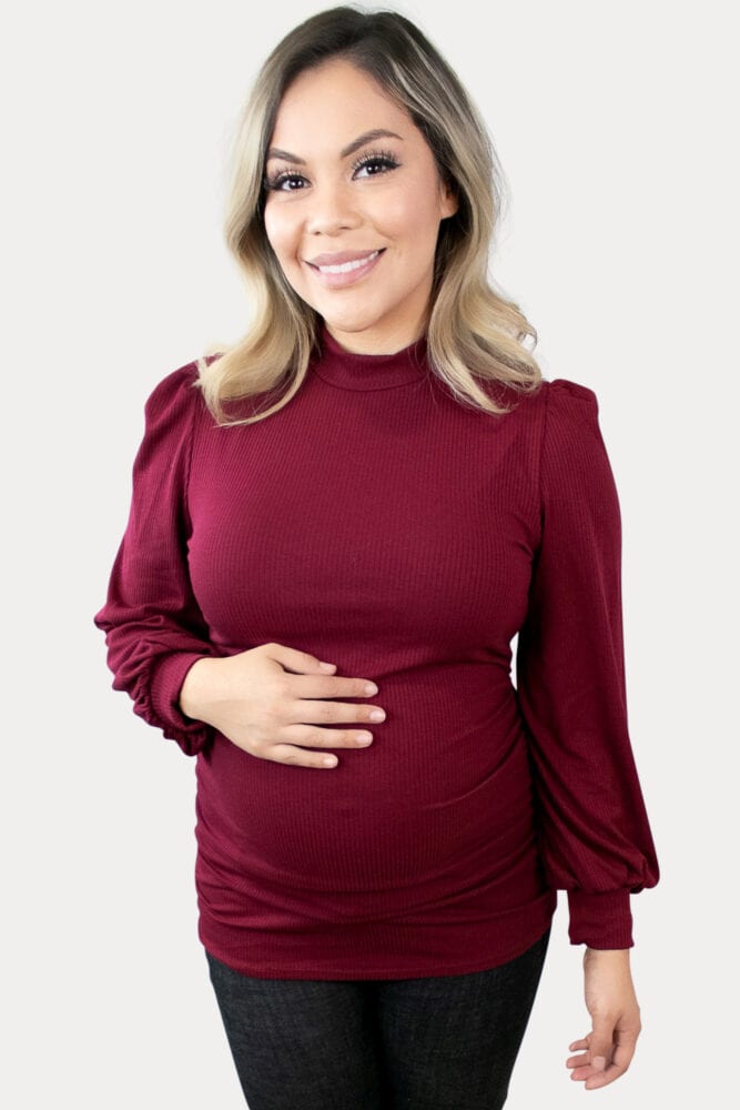 bishop-sleeve maternity top