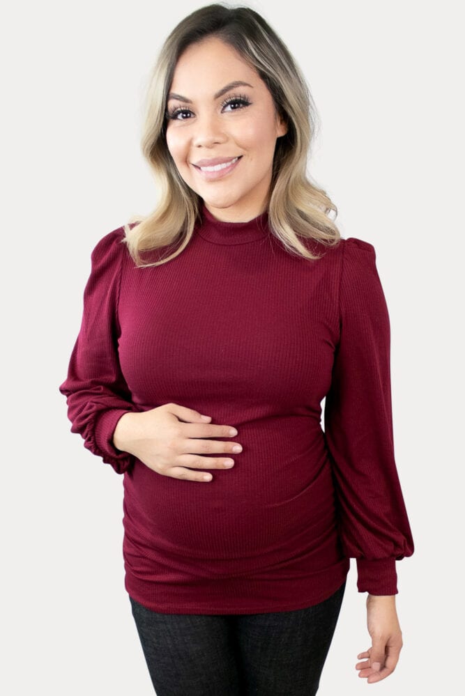 bishop-sleeve maternity top