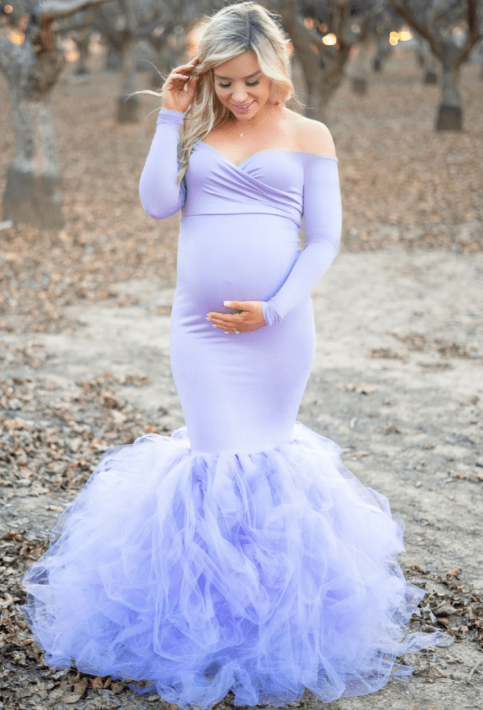 Off the Shoulder Sweetheart Tulle Gown with Long Sleeves