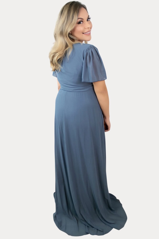 blue maxi maternity dress