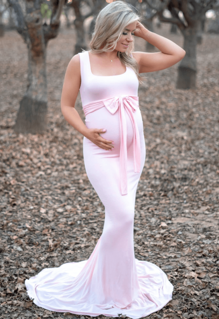 Tie Front Gown with Mini Train