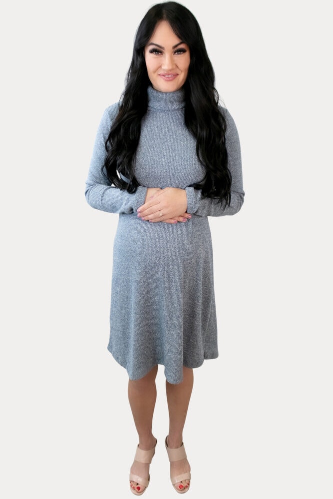 turtleneck pregnancy dress