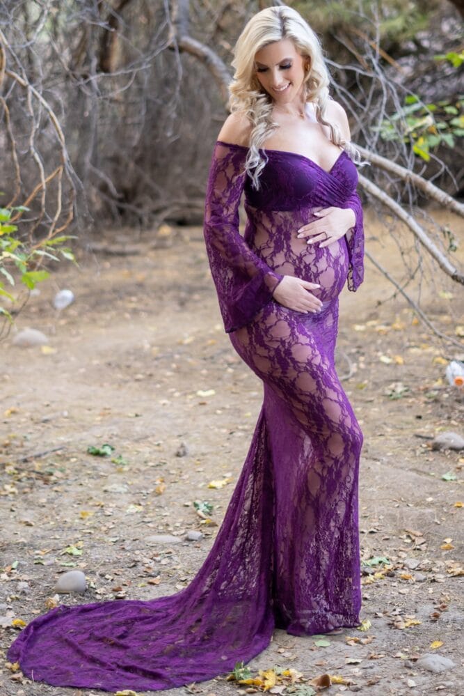 pregnancy gown with train