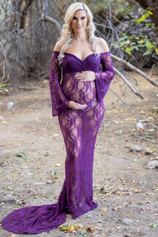 pregnancy gown with train