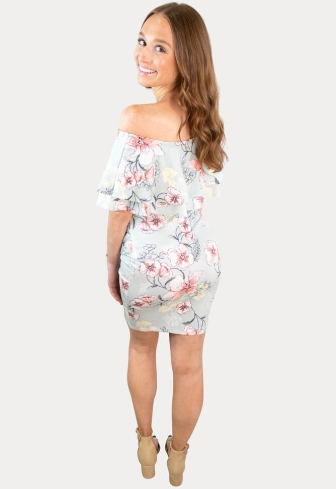 pastel floral maternity dress