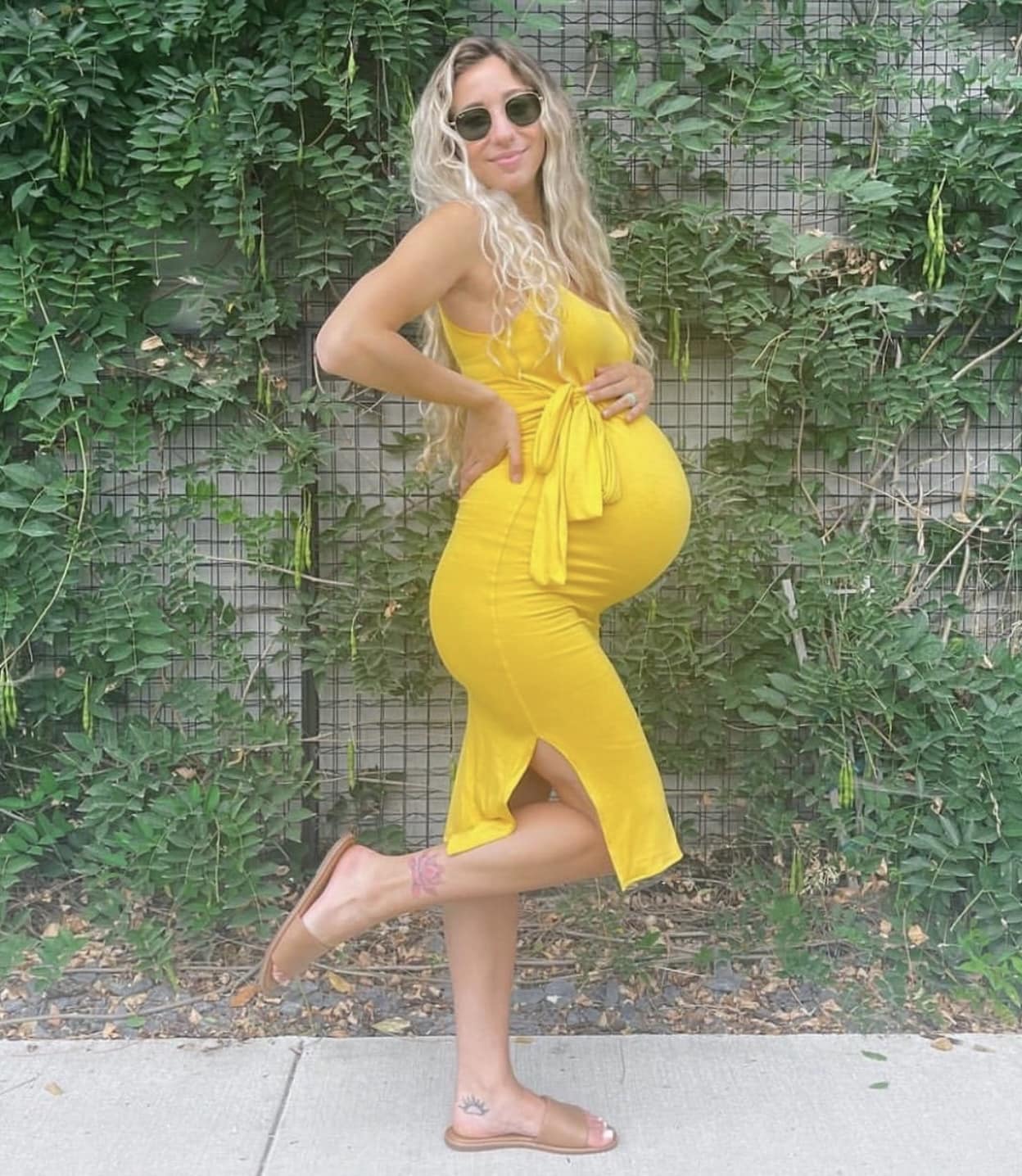 Tie Front Maternity Dress with Side Slits