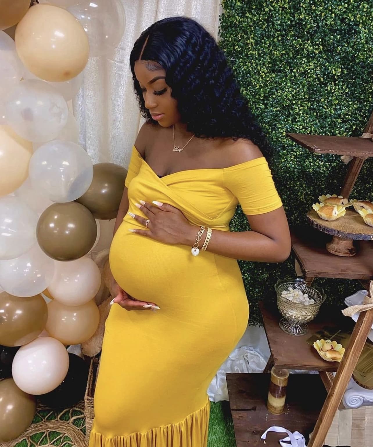 Short Sleeve Sweetheart Mermaid Maternity Gown