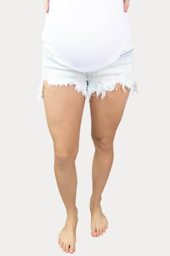 Frayed Maternity Shorts