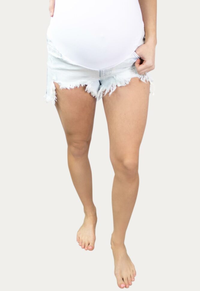 Frayed Maternity Shorts