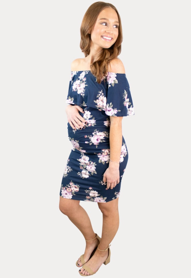 Navy blue maternity dress