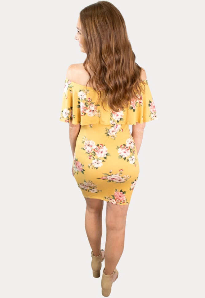 yellow maternity dress