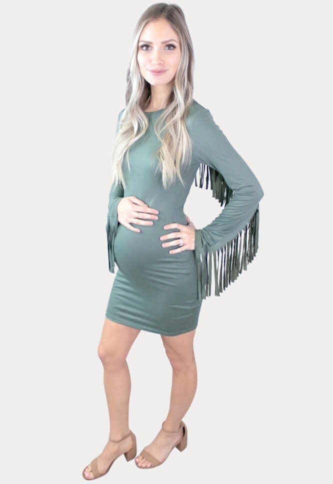 fringe maternity dress