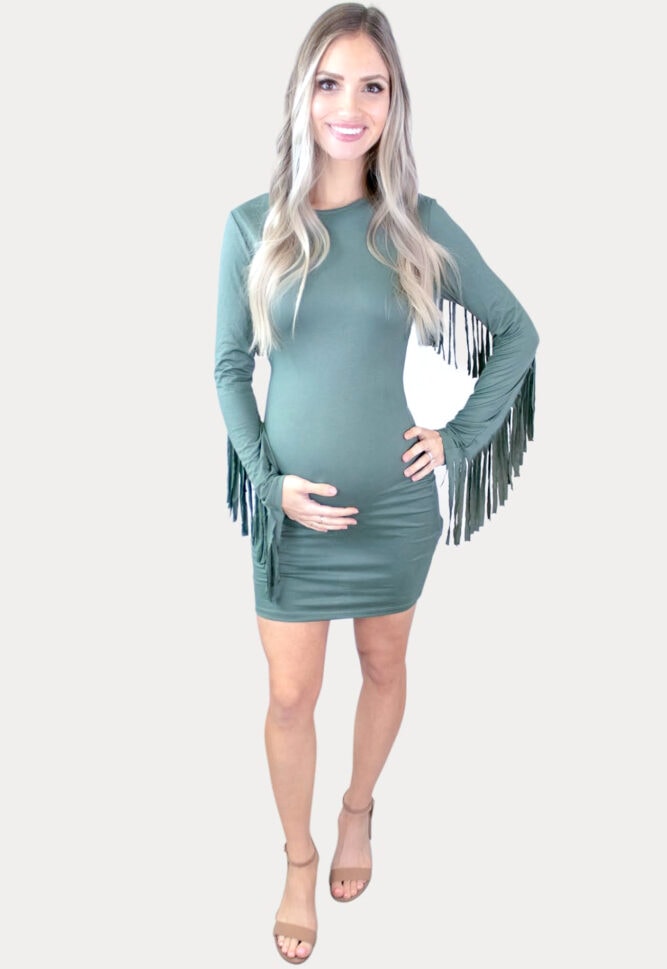 fringe maternity dress