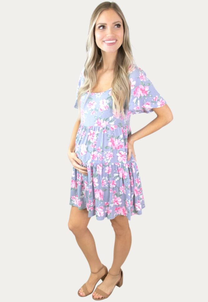Short Sleeve Babydoll Maternity Dress