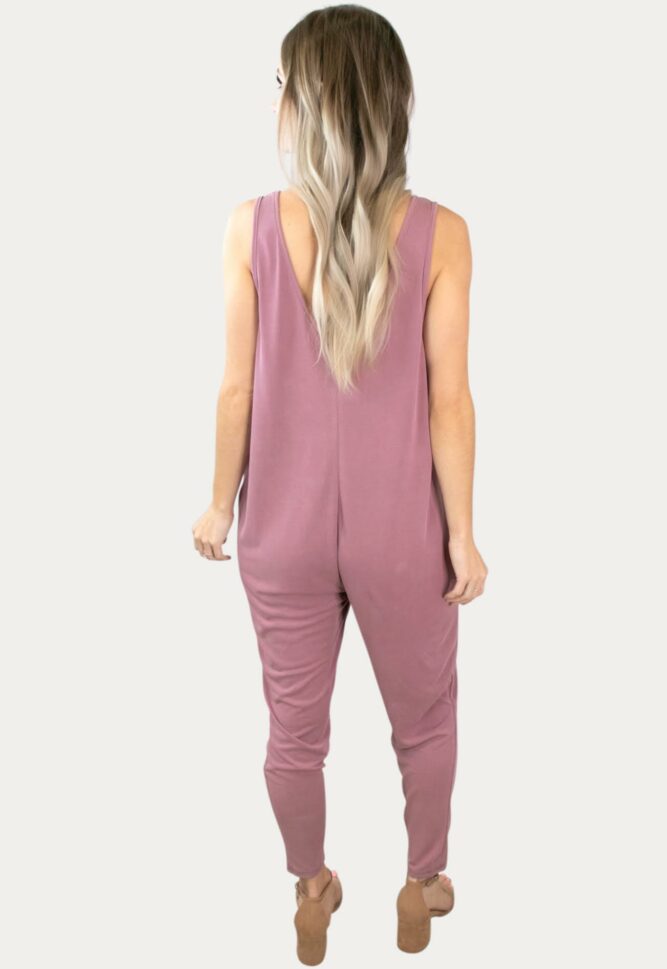 Mauve maternity jumpsuit