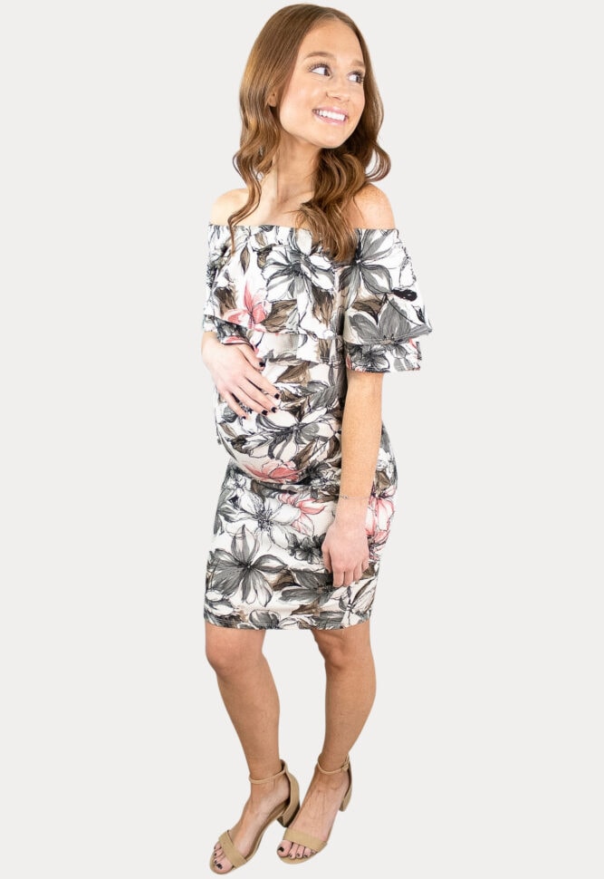 classy floral maternity dress