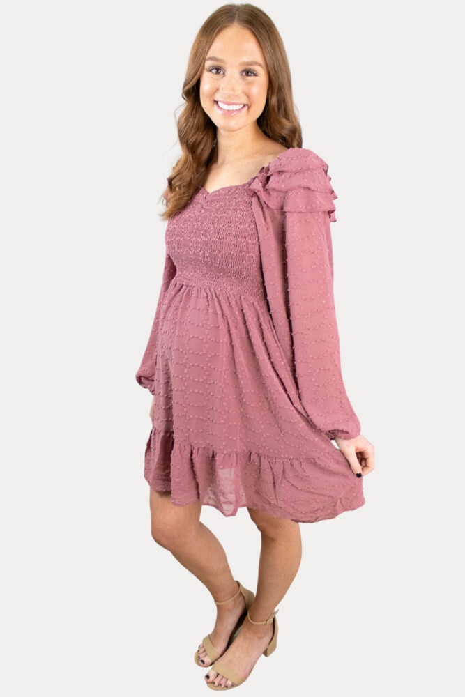 Mauve Boho Maternity Dress