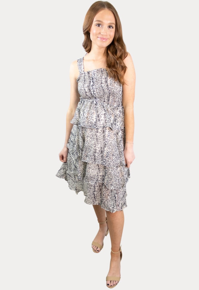 ruffle print maternity dress