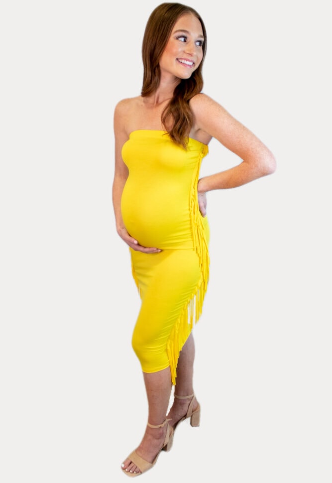 fringe pregnancy dress