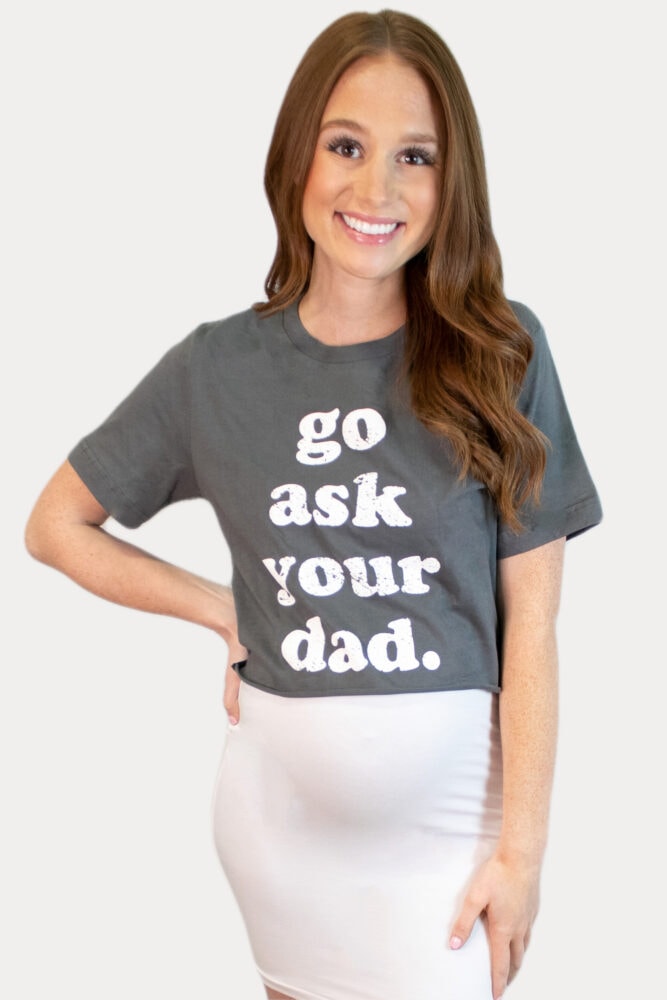 funny maternity crop top