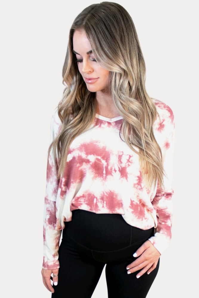 pink maternity top