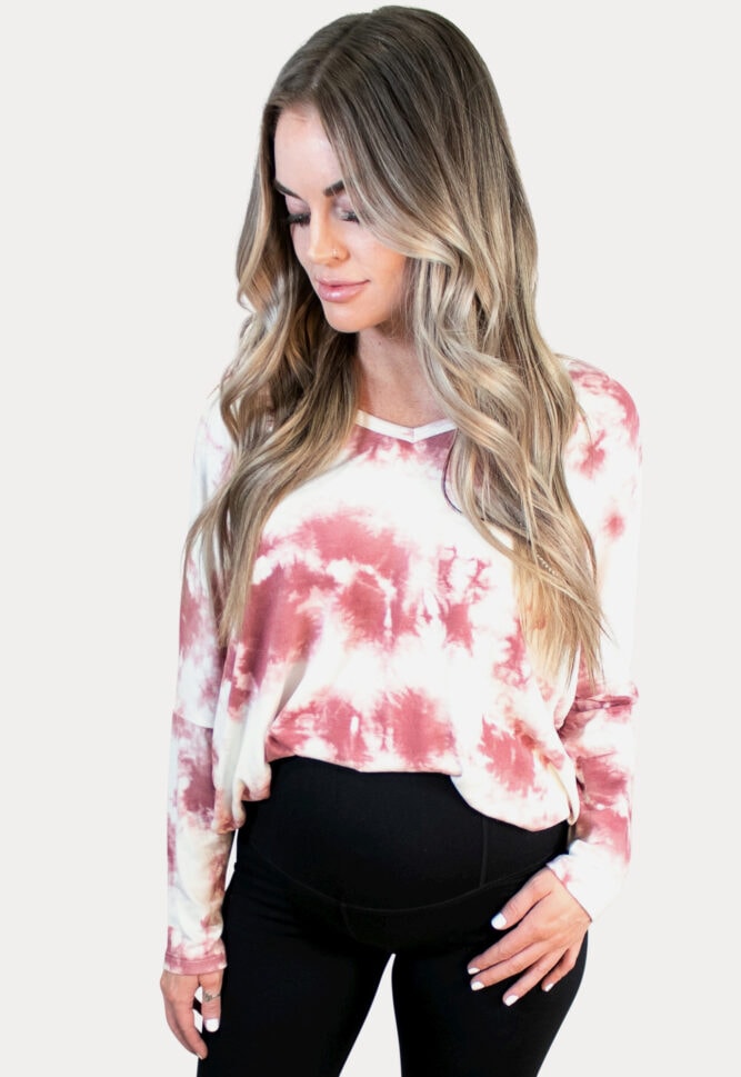 pink maternity top