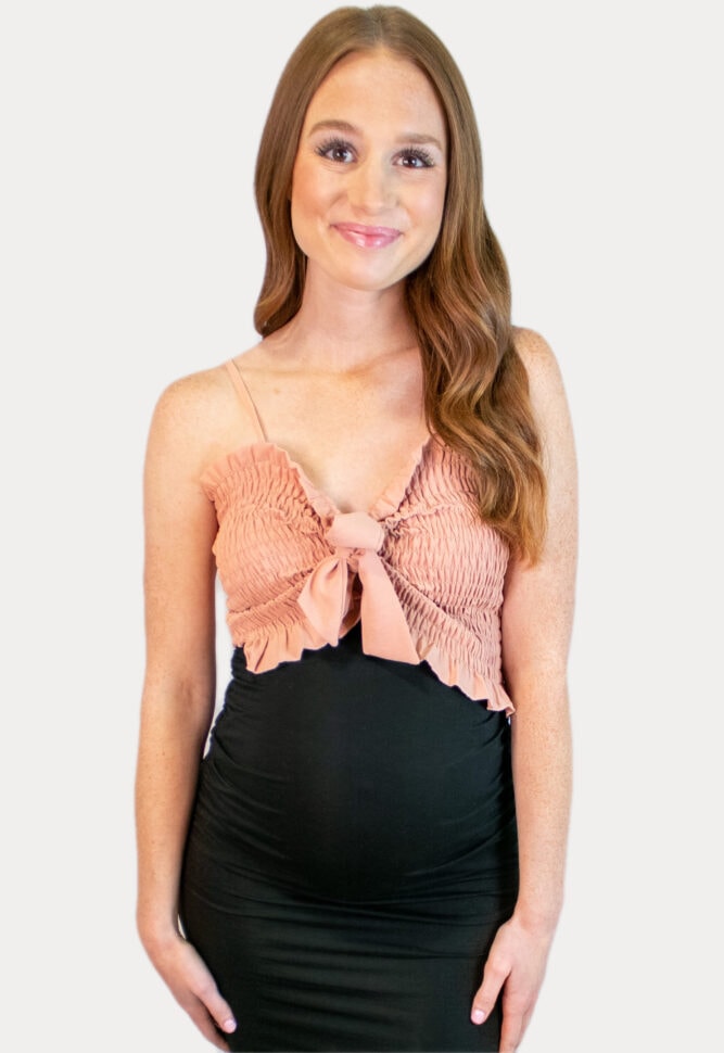 peach maternity top