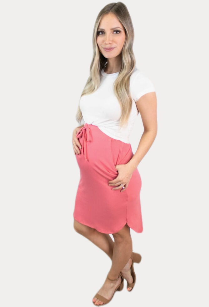 pink pregnancy skirt