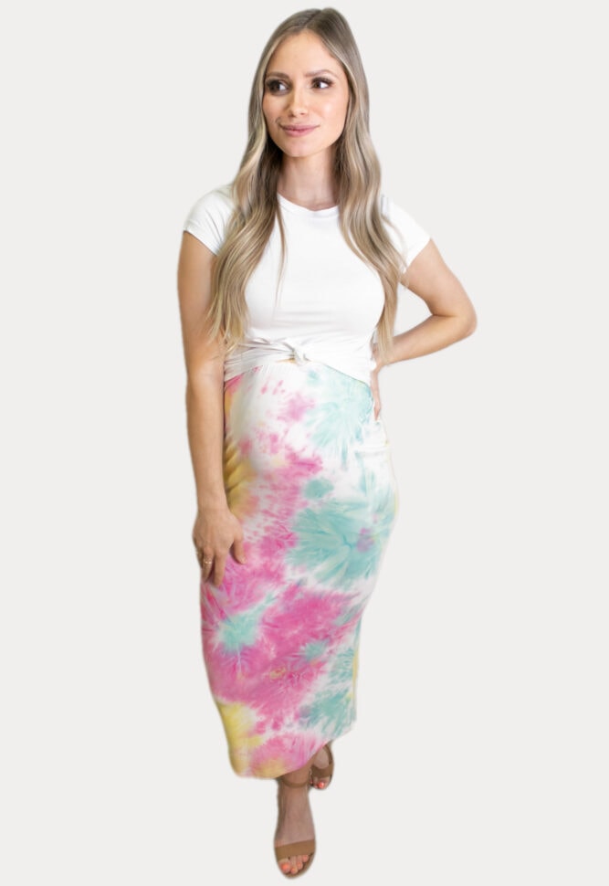 pastel maternity skirt