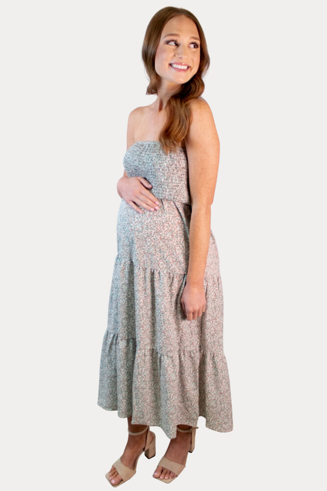 boho floral maternity dress