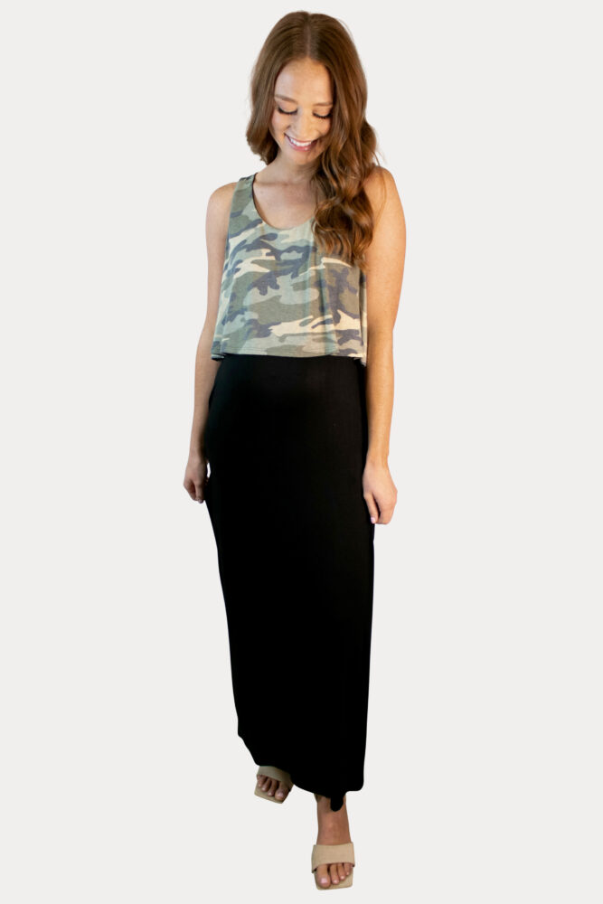 camo print maternity dress