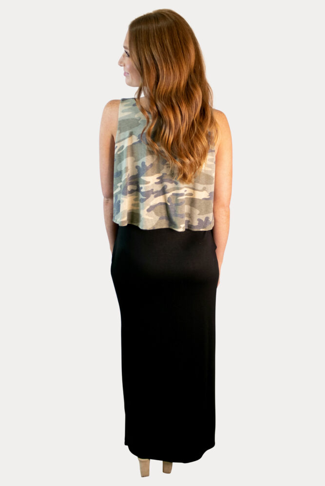 camo print maternity dress