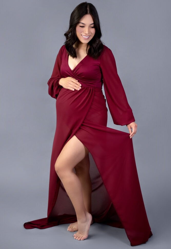 chiffon pregnancy gown