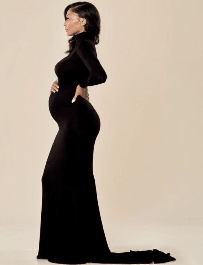 turtleneck studio maternity gown