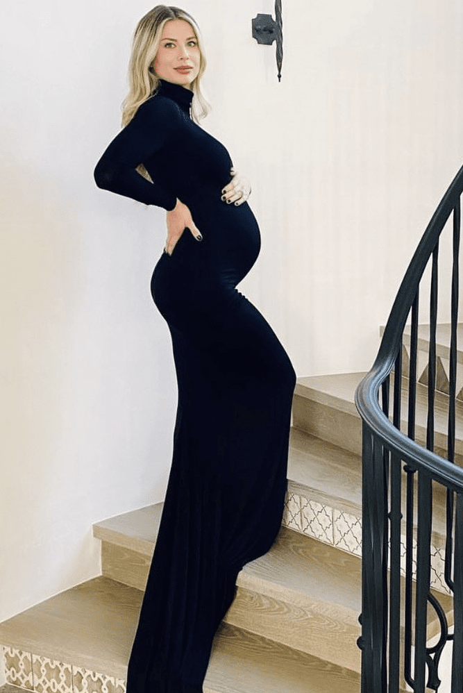 turtleneck studio maternity gown