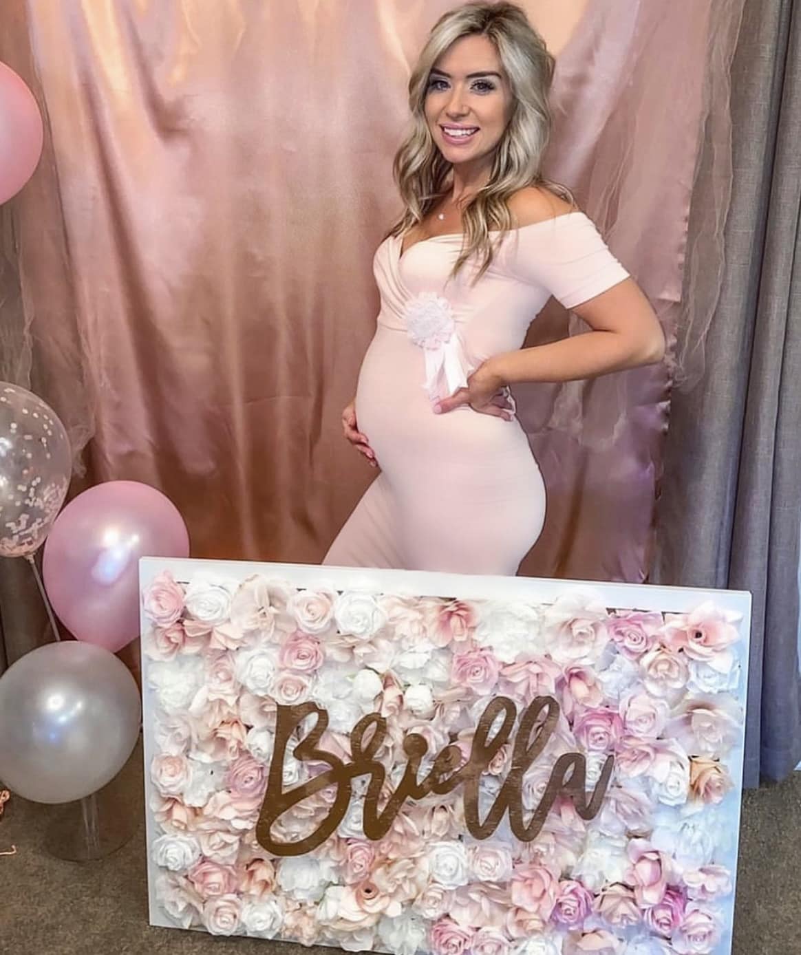 Pink Blush Maternity Baby Shower Dress